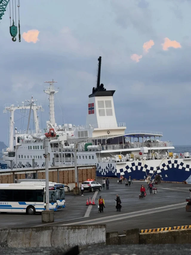 借り物のさるびあ丸は錆が浜港に入港